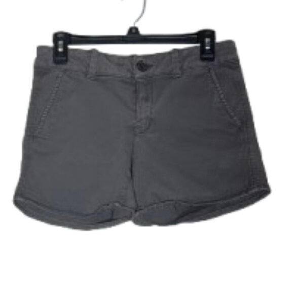 American Eagle Gray Midi Twill Super Stretch Shorts Size 6 - Picture 1 of 9